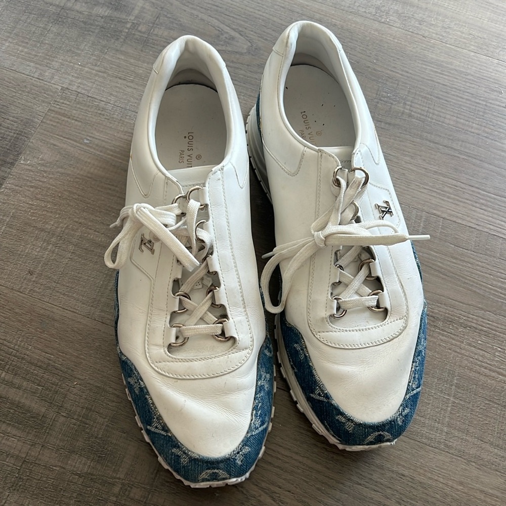 LOUIS VUITTON Men’s Sneakers 'White with Denim Monogram' 0148 | US 10 | Used
